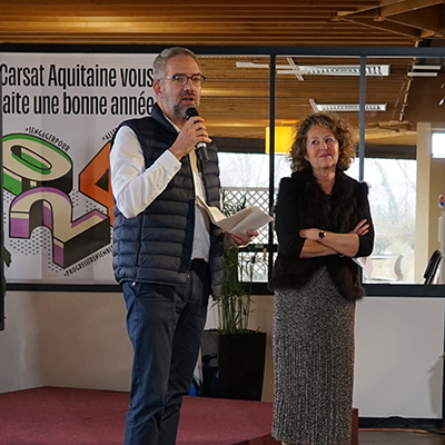 Photo des voeux avec Damien Maurice et Valérie Paris