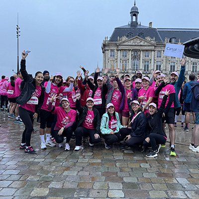Agents de la Carsat Aquitaine au challenge du ruban rose