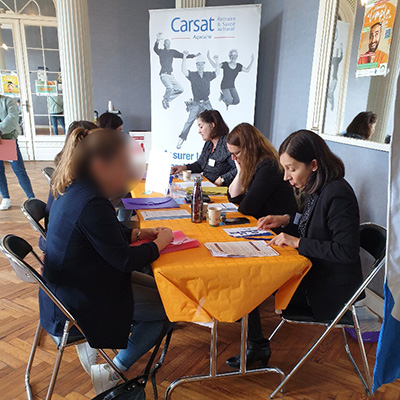 Candidats reçus sur le stand de la Carsat Aquitaine